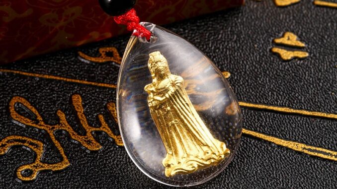 เครื่องประดับ สร้อยคอ จี้คริสตัลใส รูปพระพุทธรูป Matsu Guanyin Maitreya สําหรับวันแม่