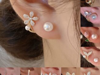ต่างหูสตั๊ด รูปดอกทิวลิป ดอกคามิเลีย ประดับมุก คริสตัล หัวใจ สีทอง เครื่องประดับแฟชั่น สําหรับผู้หญิง