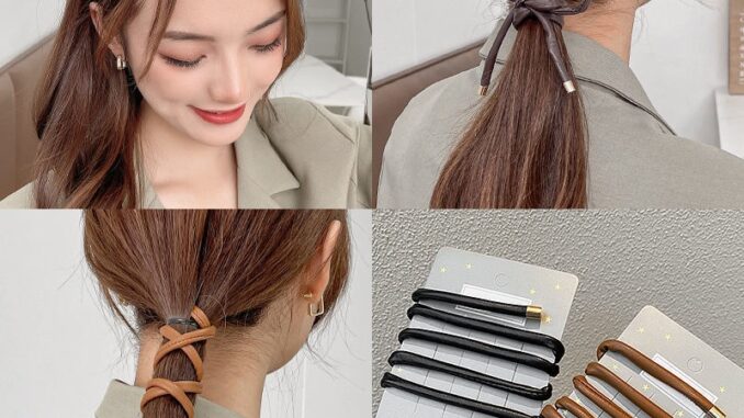 [Magpie] ใหม่ ที่คาดผมหนัง ผูกเชือก สไตล์ฝรั่งเศส เรียบง่าย สําหรับผู้หญิง 2023