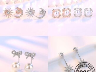 ATHENA JEWELRY ไข่มุก ต้นฉบับ มอยส์ซาไนท์ เพชร ต่างหู ผู้หญิง แฟชั่น 925 แท้ หนีบ ตุ้มหู เครื่องประดับ ห่วง เงิน เครื่องประดับ Silver เกาหลี M026