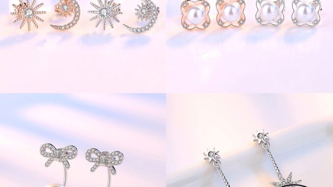 ATHENA JEWELRY ไข่มุก ต้นฉบับ มอยส์ซาไนท์ เพชร ต่างหู ผู้หญิง แฟชั่น 925 แท้ หนีบ ตุ้มหู เครื่องประดับ ห่วง เงิน เครื่องประดับ Silver เกาหลี M026