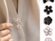 มุกเทียม เพชร ดอกคามิเลีย ปุ่มแม่เหล็ก / DIY โลหะ ป้องกันการแอบมอง เข็มกลัดแม่เหล็ก / แฟชั่น ดอกไม้ มองไม่เห็น เสื้อเชิ้ต เชื่อมโยง เข็มกลัด เครื่องประดับ / แมนนวล จักรเย็บผ้า เสื้อผ้า Ac