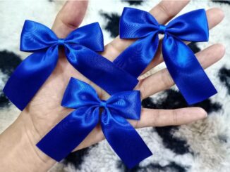 กิ๊ปไซส์ S โบว์นักเรียน(สีน้ำเงิน) ริบบิ้นกว้าง 1" (2.5 cm)
