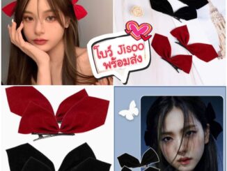 โบว์จีซู โบว์Jioo   โบว์กิ๊บติดผมกำมะหยี่ ได้ 1คู่ พร้อมส่ง