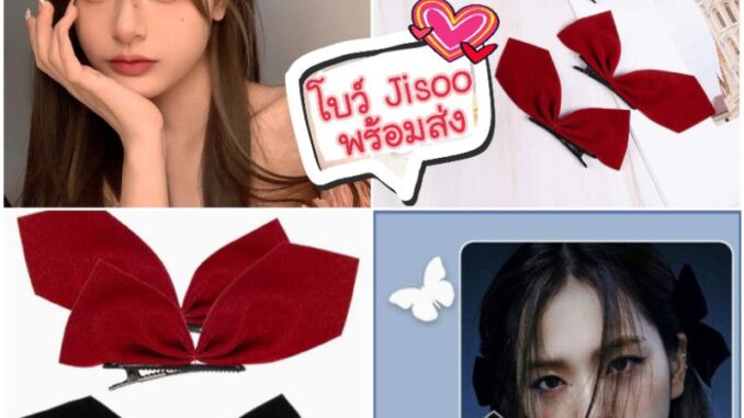 โบว์จีซู โบว์Jioo   โบว์กิ๊บติดผมกำมะหยี่ ได้ 1คู่ พร้อมส่ง