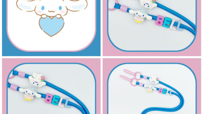 CINNAMOROLL#1 สายคล้องแมส เชือกสีฟ้า/ชมพู