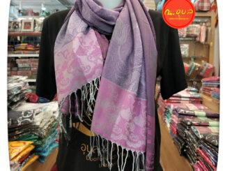 ผ้าพันคอ  Pashmina ผ้าแคชเมียร์ ดอกทิวลิปไล่สี ชายผ้าไล่สี  สินค้าไม่ได้แพคใส่กล่อง แพคเกจถุงแก้วใสธรรมดา
