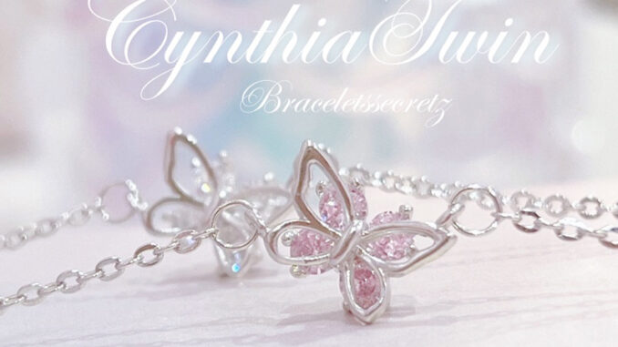 ♡ ลด 80.-โค้ดหน้าร้าน   พร้อมส่ง   Cynthia Twin  (51) สร้อยคอผีเสื้อชมพูชุบเิงนแท้92.5%   Cynthia pink