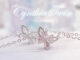 ♡ ลด 80.-โค้ดหน้าร้าน   พร้อมส่ง   Cynthia Twin  (51) สร้อยคอผีเสื้อชมพูชุบเิงนแท้92.5%   Cynthia pink