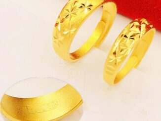 มีให้เลือแหวนคู่แฟชั่นสำหรับ unisex 2แหวนขนาดฟรีไซส์ ไม่ลอก A16