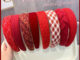 พร้อมส่ง ที่คาดผมสีแดง หลากหลายลาย สีแดงฉ่ำมาก
