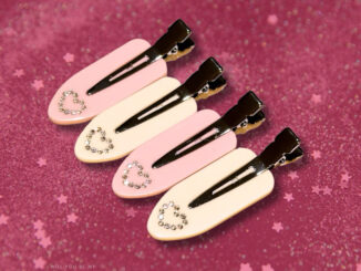 No-Cease Hairclip Heart4pcs: กิ๊บติดผม กิ๊บแบน กิ๊บหนีบผม ประดับคริสตัลหัวใจ สีครีม แชะ สีชมพู 4ชิ้น