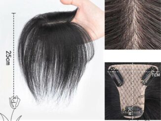 Camelli วิกผมหน้าม้าปลอม แบบบางพิเศษ สีเทาธรรมชาติ สไตล์ฝรั่งเศส