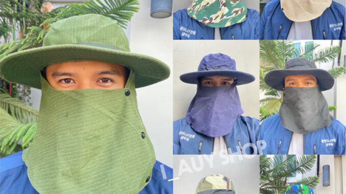 หมวกคลุมกันแดดปิดหน้า หมวกทำงานกลางแจ้ง บังแดด กันลม ป้องกันฝุ่น กันUV หมวกบัคเก็ต หมวกคลุมกันแดดปิดหน้า หมวกทำงานกลางแจ้ง บังแดด กันลม ป้องกันฝุ่น กันUV หมวกบัคเก็ต
