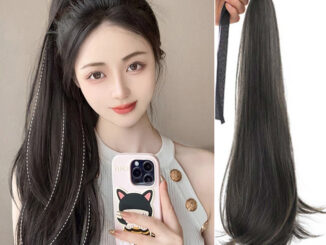 วิกผมหางม้า วิกผมหางม้า ผมหยิก ธรรมชาติ สีแดง ถักเปีย ยาว และสั้น สูงปลอม