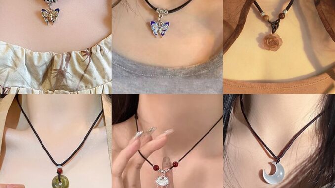 [highbuying] แฟชั่นสไตล์จีนย้อนยุค เชือกถัก สร้อยคอผีเสื้อ ดอกไม้ ดวงจันทร์ ความปลอดภัย จี้สร้อยคอ สําหรับผู้หญิง เครื่องประดับวินเทจ ใหม่ พร้อมส่ง