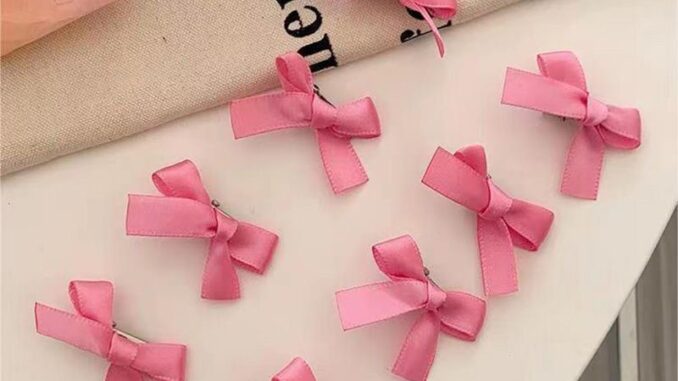【XINYIA】กิ๊บติดผมริบบิ้น สีชมพู โบว์ ขนาดเล็ก กิ๊บอิน หวาน น่ารัก ถักผมหน้าม้า คลิป【XINYIA】