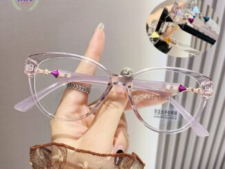 แว่นสายตาสั้น -50 ถึง -600 กรอบแว่นตา แว่นตาแฟชั่น พร้อมตัวกรองแสง กรองแสงสีฟ้า กรอง มีรูปไข่ เหล้าองุ่น ผู้หญิง ผู้ชาย
