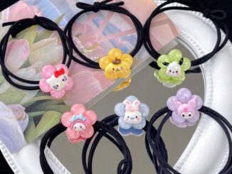 SANRIO ยางรัดผม แบบใส ลายการ์ตูนซานริโอ้น่ารัก อเนกประสงค์ สําหรับนักเรียน