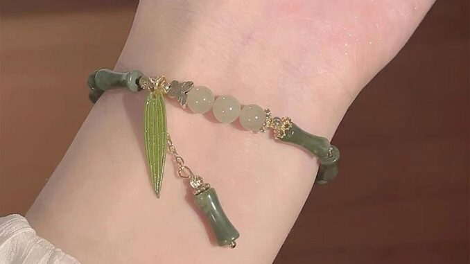 ในไทย-สร้อยข้อมือลูกปัดไม้ไผ่สไตล์จีนร่วมสุภาพสตรีวินเทจซอกออกแบบสร้อยข้อมือใบไผ่ของขวัญเพื่อนสูงcod