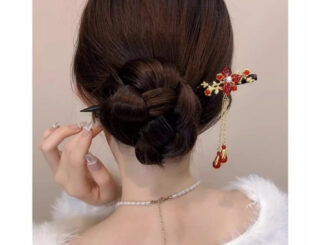 ปิ่นปักผมสไตล์โบราณสีแดง