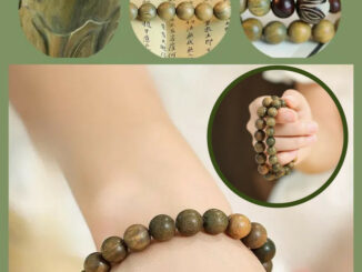 สร้อยข้อมือ ประดับลูกปัดไม้จันทน์ สีเขียว แบบเรียบง่าย สไตล์ชนเผ่า สําหรับผู้ชาย และผู้หญิง