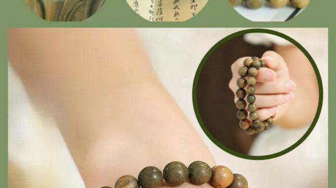 สร้อยข้อมือ ประดับลูกปัดไม้จันทน์ สีเขียว แบบเรียบง่าย สไตล์ชนเผ่า สําหรับผู้ชาย และผู้หญิง