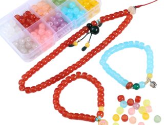 [8X6 มม.] ชุดลูกปัด 10 ช่อง ทรงกลมแบน DIY สําหรับทําเครื่องประดับ สร้อยข้อมือ