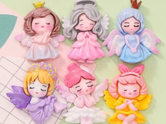 ชุดเรซิ่น ลายการ์ตูนนางฟ้า เด็กผู้หญิง สําหรับตกแต่งสมุดภาพ รองเท้า โทรศัพท์มือถือ แฮนด์เมด DIY 6 ชิ้นต่อชุด