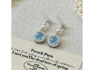 IRIS VINTAGE SOUTHERY SEA BLUE SERISE | Lumbia blue earrings GV017 เครื่องประดับ ต่างหูมุก