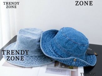Trendyzone หมวกปีกกว้าง ผ้ายีน กันแดด พับได้ แฟชั่นสไตล์ชาวประมง สําหรับชายหาด