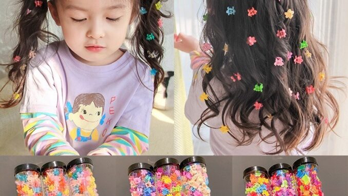 กิ๊บติดผม รูปดอกไม้น่ารัก ขนาดเล็ก สีแคนดี้ สําหรับเด็ก จํานวน 100 ชิ้น