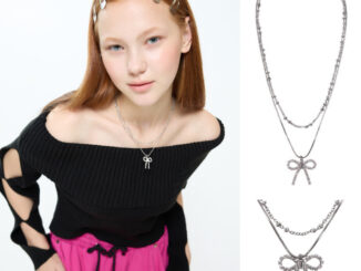 [LUVISTRUE] Ch RIBBON necklace (สีเงิน) / สร้อยคอ ของแท้ 100% / ทุกวัน