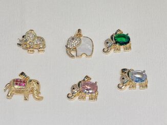 ขายดี ใหม่ สร้อยคอ สร้อยข้อมือ ชุบทองแดง 18K จี้รูปช้างน่ารัก DIY