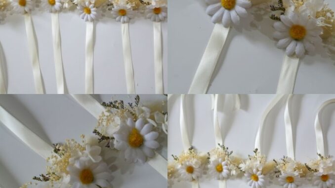 ✨พร้อมส่ง✨•ข้อมือเพื่อนเจ้าสาว•Daisylove สายริบบิ้นสีขาวโทนละมุน