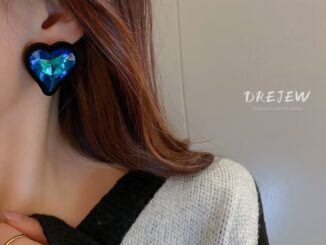 DREJEW ต่างหูเข็มเงิน 925 จี้รูปหัวใจ ประดับเพชร หลากสี เหมาะกับฤดูใบไม้ร่วง และฤดูหนาว