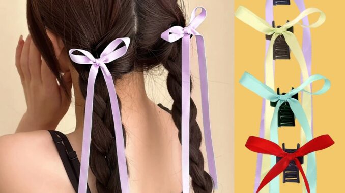 กิ๊บติดผม ผ้าซาตินถัก ประดับโบว์น่ารัก สีแคนดี้ แฟชั่นยอดนิยม สไตล์เกาหลี สําหรับผู้หญิง จํานวน 1 คู่