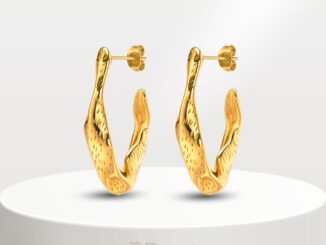 Vnox ต่างหูสเตนเลส ทอง 18K รูปตัว V หรูหรา สําหรับผู้หญิง