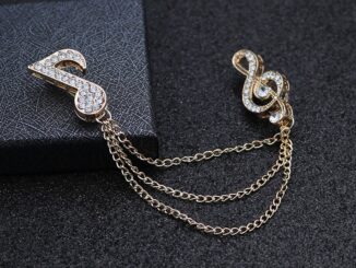 [simplehomeline] เข็มกลัดคริสตัล รูปตัวโน๊ตดนตรี เครื่องประดับ สําหรับทุกเพศ พร้อมส่ง