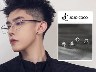Jojo COCO บุคลิกภาพฮิปฮอป แปดแฉก ดาว สีดํา เพทาย แม่เหล็ก ต่างหู สําหรับผู้ชาย และผู้หญิง