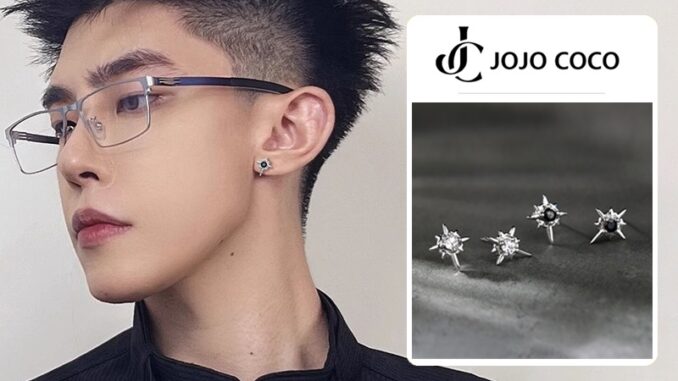 Jojo COCO บุคลิกภาพฮิปฮอป แปดแฉก ดาว สีดํา เพทาย แม่เหล็ก ต่างหู สําหรับผู้ชาย และผู้หญิง Jojo COCO บุคลิกภาพฮิปฮอป แปดแฉก ดาว สีดํา เพทาย แม่เหล็ก ต่างหู สําหรับผู้ชาย และผู้หญิง