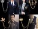 เครื่องประดับแฟชั่น เข็มกลัด รูปมงกุฎ แต่งสายโซ่ สําหรับผู้ชาย