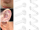 จิวเจาะจมูก แบบใส รูปตัว L 0.8 1 1.2 1.4 1.6 2 2.4 มม. 1 ชิ้น