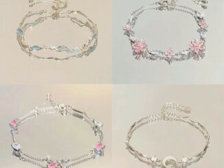 COD-ในไทย สร้อยข้อมือ Cherry Blossom Bow สีชมพูสร้อยข้อมือ Niche High End สร้อยข้อมือสำหรับเพื่อนสนิท-kri