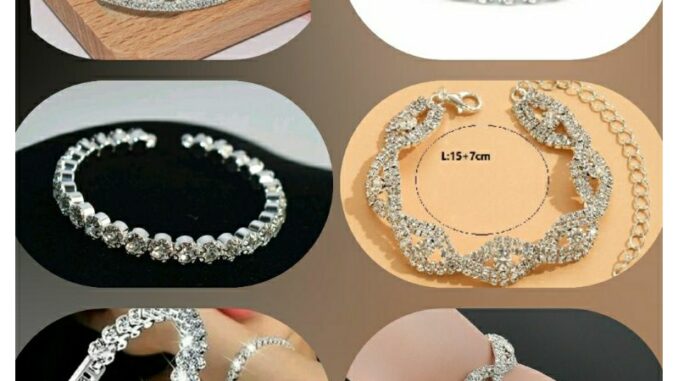 พร้อมส่ง สร้อยข้อมือเงินประดับคริสตัล กำไลเพชร สร้อยข้อมือเพชรคริสตัล สำหรับออกงาน ไปงานแต่ง เพื่อนเจ้าสาว ใส่กับชุดเดรส
