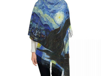 ผ้าพันคอ ผ้าคลุมไหล่ พิมพ์ลาย Vincent Van Gogh Starry Night เหมาะกับฤดูหนาว สําหรับผู้ชาย และผู้หญิง