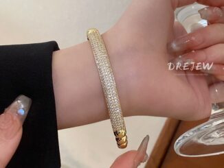 DREJEW สร้อยข้อมือ ประดับลูกปัดเพทาย ทอง 18K ทรงกลม เรียบง่าย สไตล์ยุโรป และอเมริกา สําหรับผู้หญิง