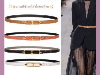 [พร้อมส่งจากไทย]เข็มขัดเส้นเล็กของผู้หญิงแบบกลับด้านได้ สไตล์เรียบง่าย เข็มขัดวินเทจ เทรนด์สไตล์เกาหลี มีหลายสีให้เลือก