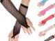 Eutus ถุงมือยาว ระบายอากาศ สีพื้น ไม่มีนิ้ว สําหรับปาร์ตี้ เด็กผู้หญิง