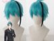 【Anihut】Jade Leech Cosplay Wig Game Twisted Wonderland  Blue Green 26cm/12.60inch Heat Resistant Synthetic Hair